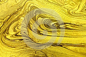 Marbling texture background. Golden glitter marble banner isolated on white. Abstract marbling design for banner, flyer.