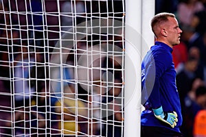 Marc-Andre Ter Stegen plays at the La Liga match between FC Barcelona and Sevilla FC