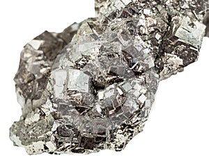 Marcasite white iron pyrite close up isolated