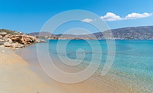 Marcello beach and Agios Fokas - Cyclades island - Aegean sea - Paroikia Parikia Paros - Greece photo