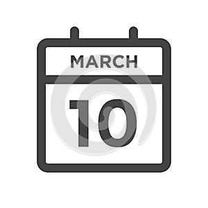 March 10 Calendar Day or Calender Date for Deadlines or Appointment