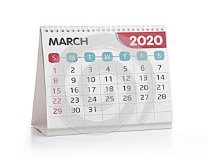 March 2020 Desktop Calendar