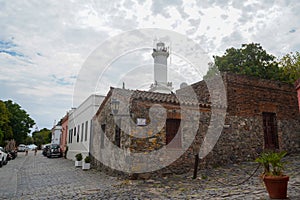 March 2020. Lighthouse of Colonia del Sacramento in historical center of Colonia del Sacramento. UNESCO WHS
