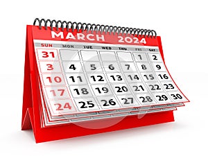 March 2023 Spiral Calendar can be used for Stationary, flyer, banner background. 3d render