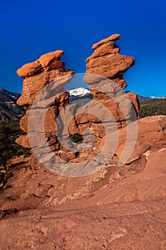 MARCH 8, 2017 - SIAMESE TWINS RED ROCKS AT GARDEN OF THE GODS SHOW PIKES PEAK VIEW, COLOARDO SPRINGS, CO, USA - a National Natural