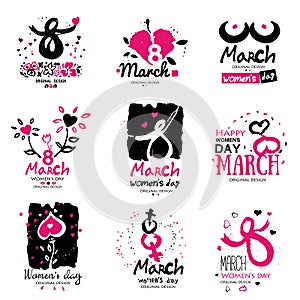 March 8 illustration and logo.