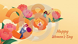 March 8 Women`s Day card