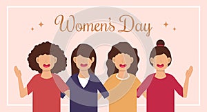 March 8th international women`s day celebration background