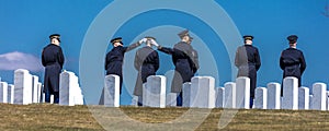 MARCH 26, 2018 - ARLINGTON, WASHINGTON D.C. - Honor Guard anticipates Burial at Arlington National. Image, national