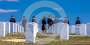 MARCH 26, 2018 - ARLINGTON, WASHINGTON D.C. - Honor Guard anticipates Burial at Arlington National. Saluting, unknown