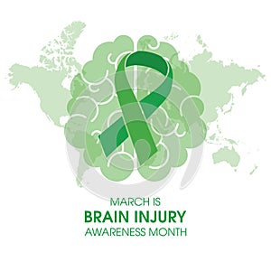 March is Brain Injury Awareness Month vector