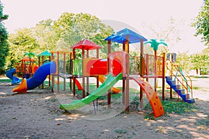 March 21, 2024, Brazil. Amusement park for children to play, in the municipal resort, in Bonito, in Mato Grosso do Sul photo