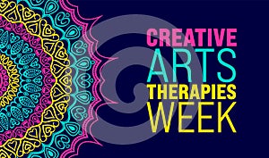 March is Creative Arts Therapies Week background template. Holiday concept. use to background, banner, photo