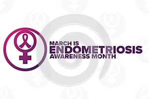 March is Endometriosis Awareness Month. Holiday concept. Template for background, banner, card, poster with text