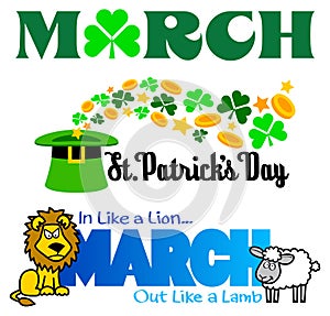 March Events Clip Art Set/eps photo