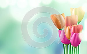 8 march international women's day background with flowers. Vector illustration