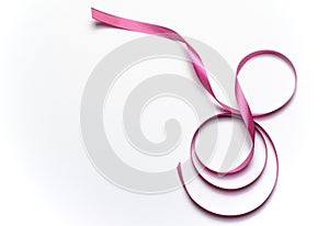 8 March, International Women`s Day Greeting, Purple Ribbon in 8 Shape