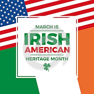 March is Irish American Heritage Month poster vector illustration