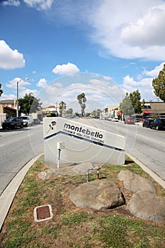 March 12, 2021 - Montebello, California: Montebello Welcome Sign