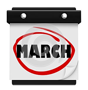 March Month Word Wall Calendar Remember Schedule