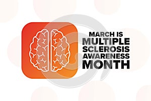 March is Multiple Sclerosis Awareness Month. Holiday concept. Template for background, banner, card, poster with text