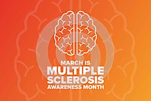 March is Multiple Sclerosis Awareness Month. Holiday concept. Template for background, banner, card, poster with text