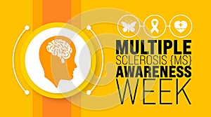 March is multiple Sclerosis MS Awareness Week background template. Holiday concept.