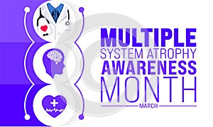 March is Multiple System Atrophy Awareness Month background template. Holiday concept. use to background, banner,