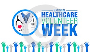 March is National Healthcare Volunteer Week background template. Holiday concept. use to background, banner,