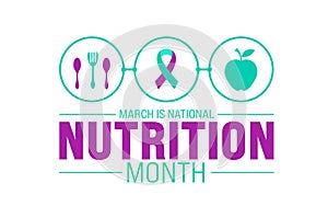 March is National Nutrition Month background template. Holiday concept. use to background, banner,