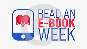 March is Read an E-Book Week background template. Holiday concept. use to background, banner,