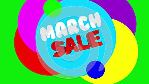 March SALE Flat Style Sticker Banner Colorful Label Popup Promotional