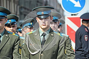 March of soldiers on a parade