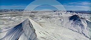 aerial view of snowy mountain range, Warm Springs Nevada, Tonopah Highway 95, Great Basin Mountain Range photo