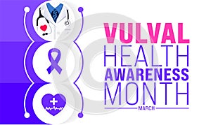 March is Vulval Health Awareness Month background template. Holiday concept. use to background, banner photo