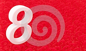 8 March Women's Day. Colorful numbers background.