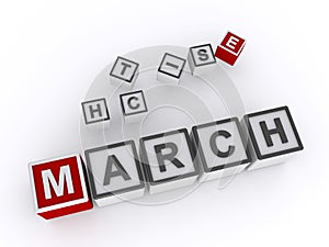 march word block on white