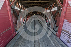 The Marchand Covered Bridge in Quebec, Canada.