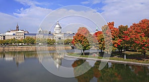 Marche Bonsecours, City Hall of Montreal in autumn photo