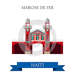 Marche de Fer in Haiti vector illustration. Flat c