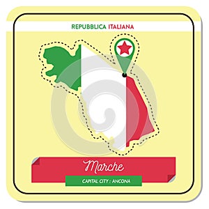 Marche map. Vector illustration decorative design