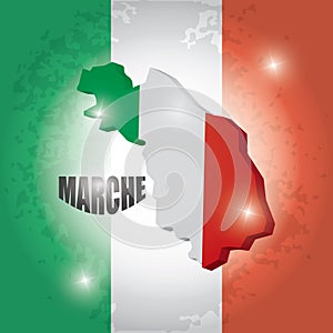 Marche map. Vector illustration decorative design