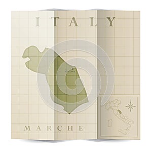 Marche paper map. Vector illustration decorative design