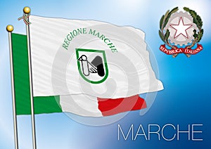 Marche regional flag, italy