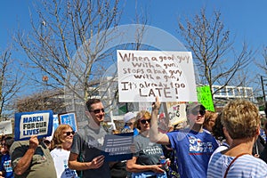 Marchers at March for Life protest hold up signs at March for Life protest in Tulsa Oklahoma 3 24 2018