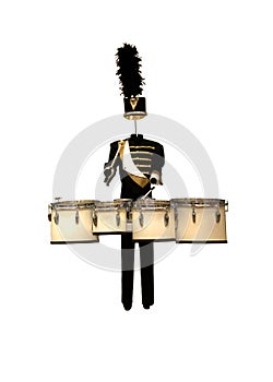 Marching Band Drummer Isolated