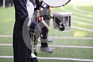 marching band with horn and drum