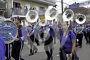 Marching band in parade
