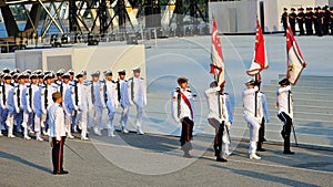 Marching in of colours party during NDP 2012