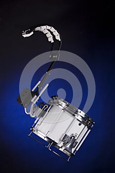 Marching Field Drum Isolated On Blue